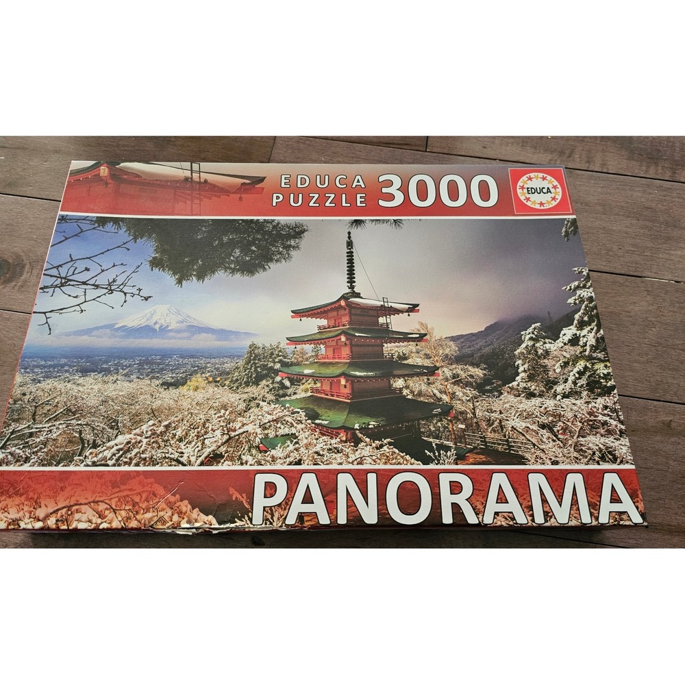 Educa Puzzle‎ 3000 Panorama Mount Fuji Japan Pagoda Winter Snow Landscape